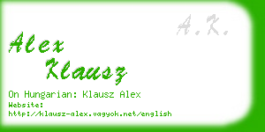 alex klausz business card